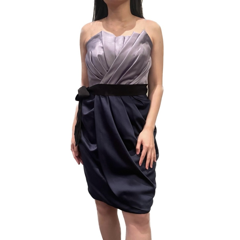 Purple & Blue Satin Babydoll Dress